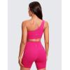 imageCRZ YOGA Butterluxe Womens One Shoulder Sports Bra  Sleeveless One Strap Low Impact Asymmetrical Workout Yoga TopsGranita Pink