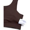 imageCRZ YOGA Butterluxe Womens One Shoulder Sports Bra  Sleeveless One Strap Low Impact Asymmetrical Workout Yoga TopsHot Fudge Brown
