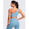 imageCRZ YOGA Butterluxe Womens One Shoulder Sports Bra  Sleeveless One Strap Low Impact Asymmetrical Workout Yoga TopsPure Blue