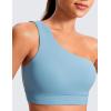 imageCRZ YOGA Butterluxe Womens One Shoulder Sports Bra  Sleeveless One Strap Low Impact Asymmetrical Workout Yoga TopsPure Blue