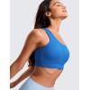 imageCRZ YOGA Butterluxe Womens One Shoulder Sports Bra  Sleeveless One Strap Low Impact Asymmetrical Workout Yoga TopsSparkle Blue