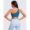 imageCRZ YOGA Butterluxe Womens One Shoulder Sports Bra  Sleeveless One Strap Low Impact Asymmetrical Workout Yoga TopsSupersonic Blue