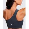 imageCRZ YOGA Butterluxe Womens One Shoulder Sports Bra  Sleeveless One Strap Low Impact Asymmetrical Workout Yoga TopsTrue Navy