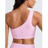 imageCRZ YOGA Butterluxe Womens One Shoulder Sports Bra  Sleeveless One Strap Low Impact Asymmetrical Workout Yoga TopsVita Pink