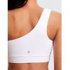 imageCRZ YOGA Butterluxe Womens One Shoulder Sports Bra  Sleeveless One Strap Low Impact Asymmetrical Workout Yoga TopsWhite