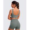 imageCRZ YOGA Butterluxe Womens VNeck Longline Sports Bra  Wireless UShaped Open Back Yoga Low Impact Padded Crop TopGrey Sage