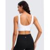 imageCRZ YOGA Butterluxe Womens VNeck Longline Sports Bra  Wireless UShaped Open Back Yoga Low Impact Padded Crop TopWhite