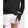 imageCRZ YOGA Cloud Jersey Pullover Hoodies for Women Long Sleeve Hooded Workout Sweat Shirts Casual Yoga Tops with Thumb HolesBlack
