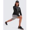 imageCRZ YOGA Cloud Jersey Pullover Hoodies for Women Long Sleeve Hooded Workout Sweat Shirts Casual Yoga Tops with Thumb HolesBlack