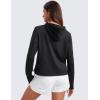 imageCRZ YOGA Cloud Jersey Pullover Hoodies for Women Long Sleeve Hooded Workout Sweat Shirts Casual Yoga Tops with Thumb HolesBlack