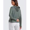 imageCRZ YOGA Cloud Jersey Pullover Hoodies for Women Long Sleeve Hooded Workout Sweat Shirts Casual Yoga Tops with Thumb HolesGrey Sage