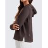 imageCRZ YOGA Cloud Jersey Pullover Hoodies for Women Long Sleeve Hooded Workout Sweat Shirts Casual Yoga Tops with Thumb HolesHot Fudge Brown