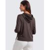imageCRZ YOGA Cloud Jersey Pullover Hoodies for Women Long Sleeve Hooded Workout Sweat Shirts Casual Yoga Tops with Thumb HolesHot Fudge Brown