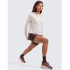 imageCRZ YOGA Cloud Jersey Pullover Hoodies for Women Long Sleeve Hooded Workout Sweat Shirts Casual Yoga Tops with Thumb HolesMilky White