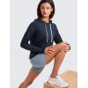 imageCRZ YOGA Cloud Jersey Pullover Hoodies for Women Long Sleeve Hooded Workout Sweat Shirts Casual Yoga Tops with Thumb HolesNavy