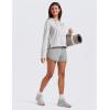 imageCRZ YOGA Cloud Jersey Pullover Hoodies for Women Long Sleeve Hooded Workout Sweat Shirts Casual Yoga Tops with Thumb HolesPlatinum Grey
