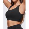 imageCRZ YOGA Ribbed Sports Bras for Women  U Back Wireless Medium Impact Padded Yoga Workout CamiBlack