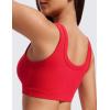 imageCRZ YOGA Ribbed Sports Bras for Women  U Back Wireless Medium Impact Padded Yoga Workout CamiDeep Red