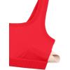 imageCRZ YOGA Ribbed Sports Bras for Women  U Back Wireless Medium Impact Padded Yoga Workout CamiDeep Red