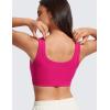 imageCRZ YOGA Ribbed Sports Bras for Women  U Back Wireless Medium Impact Padded Yoga Workout CamiGranita Pink