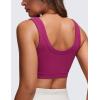 imageCRZ YOGA Ribbed Sports Bras for Women  U Back Wireless Medium Impact Padded Yoga Workout CamiMagenta Purple