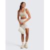 imageCRZ YOGA Ribbed Sports Bras for Women  U Back Wireless Medium Impact Padded Yoga Workout CamiMojave Tan