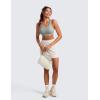 imageCRZ YOGA Ribbed Sports Bras for Women  U Back Wireless Medium Impact Padded Yoga Workout CamiSterling