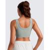 imageCRZ YOGA Ribbed Sports Bras for Women  U Back Wireless Medium Impact Padded Yoga Workout CamiSterling