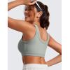 imageCRZ YOGA Ribbed Sports Bras for Women  U Back Wireless Medium Impact Padded Yoga Workout CamiSterling