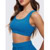 imageCRZ YOGA Ribbed Sports Bras for Women  U Back Wireless Medium Impact Padded Yoga Workout CamiSupersonic Blue