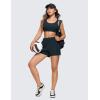 imageCRZ YOGA Ribbed Sports Bras for Women  U Back Wireless Medium Impact Padded Yoga Workout CamiTrue Navy