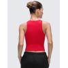 imageCRZ YOGA Softembrace High Neck Casual Tops for Women Soft Double Lined Sleeveless Shirts Basic Summer Going Out TanksAurora Red