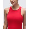 imageCRZ YOGA Softembrace High Neck Casual Tops for Women Soft Double Lined Sleeveless Shirts Basic Summer Going Out TanksAurora Red