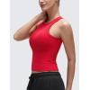 imageCRZ YOGA Softembrace High Neck Casual Tops for Women Soft Double Lined Sleeveless Shirts Basic Summer Going Out TanksAurora Red