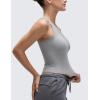 imageCRZ YOGA Softembrace High Neck Casual Tops for Women Soft Double Lined Sleeveless Shirts Basic Summer Going Out TanksRhino Grey