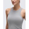 imageCRZ YOGA Softembrace High Neck Casual Tops for Women Soft Double Lined Sleeveless Shirts Basic Summer Going Out TanksRhino Grey