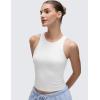 imageCRZ YOGA Softembrace High Neck Casual Tops for Women Soft Double Lined Sleeveless Shirts Basic Summer Going Out TanksWhite