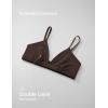 imageCRZ YOGA Softhold Womens Double Lined Triangle Bralette  Adjustable Straps Unlined Wireless Cami Plunge TShirt Everyday BraHot Fudge Brown