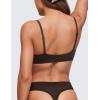 imageCRZ YOGA Softhold Womens Double Lined Triangle Bralette  Adjustable Straps Unlined Wireless Cami Plunge TShirt Everyday BraHot Fudge Brown