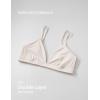imageCRZ YOGA Softhold Womens Double Lined Triangle Bralette  Adjustable Straps Unlined Wireless Cami Plunge TShirt Everyday BraMilky White