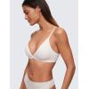 imageCRZ YOGA Softhold Womens Double Lined Triangle Bralette  Adjustable Straps Unlined Wireless Cami Plunge TShirt Everyday BraMilky White