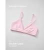 imageCRZ YOGA Softhold Womens Double Lined Triangle Bralette  Adjustable Straps Unlined Wireless Cami Plunge TShirt Everyday BraStrawberry Pink