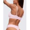 imageCRZ YOGA Softhold Womens Double Lined Triangle Bralette  Adjustable Straps Unlined Wireless Cami Plunge TShirt Everyday BraStrawberry Pink