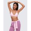 imageCRZ YOGA Softhold Womens Double Lined Triangle Bralette  Adjustable Straps Unlined Wireless Cami Plunge TShirt Everyday BraStrawberry Pink