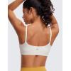 imageCRZ YOGA Womens Butterluxe Adjustable Spaghetti Strap Sports Bra  Scoop Neck Wireless Padded Yoga Workout Crop TopMilky White Bone
