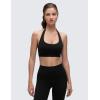 imageCRZ YOGA Womens Butterluxe Halter Sports Bras  Scoop Neck Padded Open Back Yoga Crop Gym Tops Low ImpactBlack