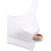 imageCRZ YOGA Womens Butterluxe Halter Sports Bras  Scoop Neck Padded Open Back Yoga Crop Gym Tops Low ImpactWhite