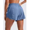 imageCRZ YOGA Womens High Waisted Running Shorts Mesh Liner 3 Dolphin Quick Dry for Athletic Gym Track Workout with Zip PocketOasis Blue
