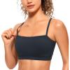 imageCRZ YOGA Butterluxe Womens Adjustable Spaghetti Thin Strap Sports Bra  Padded Wireless Square Neck Workout Yoga ClothesTrue Navy
