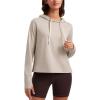 imageCRZ YOGA Cloud Jersey Pullover Hoodies for Women Long Sleeve Hooded Workout Sweat Shirts Casual Yoga Tops with Thumb HolesMojave Tan